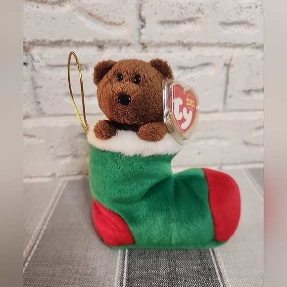 TY Beanie Babies Stockings the Bear in Christmas Stocking 6" Stuffed Animal - Picture 8 of 8